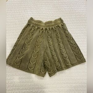 Free People Cable Knit Khaki Shorts